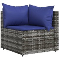 Garten-Ecksofa mit Kissen Grau Poly Rattan vidaXL413012 von BONNEVIE