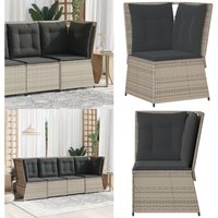 Garten-Ecksofa mit Kissen Hellgrau Poly Rattan - Vidaxl Garten-Ecksofa mit Kissen Hellgrau Poly Rattan - Vidaxl von VIDAXL
