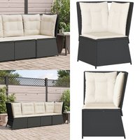 Garten-Ecksofa mit Kissen Schwarz Poly Rattan - Vidaxl Garten-Ecksofa mit Kissen Schwarz Poly Rattan - Vidaxl von VIDAXL