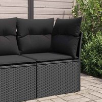 Garten-Ecksofa mit Kissen Schwarz Poly Rattan - Vidaxl von VIDAXL