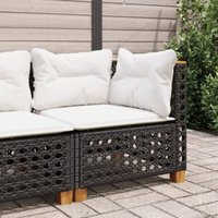 Garten-Ecksofa mit Kissen Schwarz Poly Rattan - Vidaxl Garten-Ecksofa mit Kissen Schwarz Poly Rattan - Vidaxl von VIDAXL