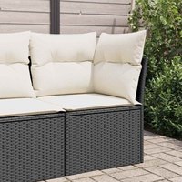vidaXL Garten-Ecksofa mit Kissen Schwarz Poly Rattan von VIDAXL