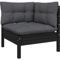 Vidaxl - Garten-Ecksofa mit Kissen in Schwarz Massivholz Kiefer von VIDAXL