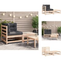 Garten-Ecksofa mit Kissen und Hocker - Outdoor Möbel - Gartenmöbel - Eckbank - Lounge Set - Rattan Gartenmöbel von VIDAXL
