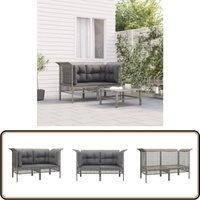 Garten-Ecksofas mit Kissen 2 Stk. Grau Poly Rattan - Gartenmöbel - Outdoor Möbel - Lounge Set - Essbereich - Balkonmöbel von VIDAXL
