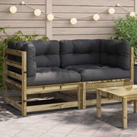Vidaxl - Garten-Ecksofas mit Kissen 2 Stk. Kiefernholz Imprägniert von VIDAXL
