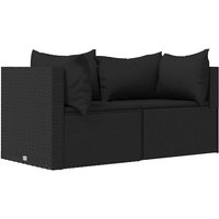 Vidaxl - Garten-Ecksofas mit Kissen 2 Stk. Schwarz Poly Rattan 291142 von VIDAXL