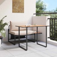 Garten Essgruppe 2 pcs Taupe Stahl Vidaxl von VIDAXL