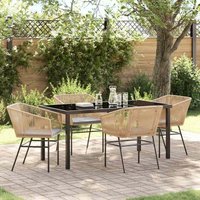 Garten Essgruppe 5 pcs Braun Poly Rattan vidaXL Garten Essgruppe 5 pcs Braun Poly Rattan vidaXL von VIDAXL