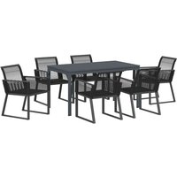 Garten Essgruppe 7 pcs Schwarz Stahl und Poly-Rattan Vidaxl Garten Essgruppe 7 pcs Schwarz Stahl und Poly-Rattan Vidaxl von VIDAXL