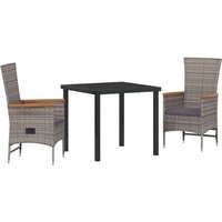 Garten Essgruppe mit Kissen 3 pcs Grau Poly Rattan Vidaxl Garten Essgruppe mit Kissen 3 pcs Grau Poly Rattan Vidaxl von VIDAXL
