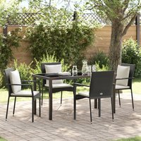 Garten Essgruppe mit Kissen 5 pcs Schwarz Poly Rattan Vidaxl Garten Essgruppe mit Kissen 5 pcs Schwarz Poly Rattan Vidaxl von VIDAXL