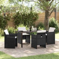 Garten Essgruppe mit Kissen Falten 5 pcs Schwarz Poly Rattan Vidaxl Garten Essgruppe mit Kissen Falten 5 pcs Schwarz Poly Rattan Vidaxl von VIDAXL