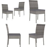 Vidaxl - Garten-Essstühle 2 Stk. Poly Rattan Grau - Gartensessel - Gartenmöbel - Outdoor Möbel - Polyrattan Sessel - Esszimmerstühle - Home & Living von VIDAXL