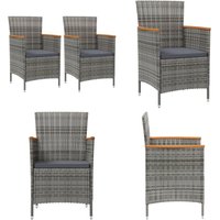 Garten-Essstühle 2 Stk. Poly Rattan Grau - Gartensessel - Gartenmöbel - Outdoor Möbel - Polyrattan Sessel - Stapelbare Gartenstühle - Home & Living Garten-Essstühle 2 Stk. Poly Rattan Grau - Gartensessel - Gartenmöbel - Outdoor Möbel - Polyrattan Sessel - Stapelbare Gartenstühle - Home & Living von VIDAXL