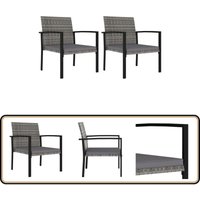 Garten-Essstühle 2 Stk. Poly Rattan Grau - Gartenstuhl - Esstisch Stuhl - Poly Rattan Möbel - Wetterfestes Gartenmöbel - Balkonmöbel Garten-Essstühle 2 Stk. Poly Rattan Grau - Gartenstuhl - Esstisch Stuhl - Poly Rattan Möbel - Wetterfestes Gartenmöbel - Balkonmöbel von VIDAXL