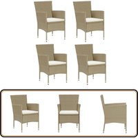 Garten-Essstühle 4 Stk. Poly Rattan Beige - Gartenstühle - Outdoor Möbel - Rattan Möbel - Gartenmöbel Set - Bequeme Gartenstühle Garten-Essstühle 4 Stk. Poly Rattan Beige - Gartenstühle - Outdoor Möbel - Rattan Möbel - Gartenmöbel Set - Bequeme Gartenstühle von VIDAXL
