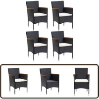 Garten-Essstühle 4 Stk. Poly Rattan Schwarz - Gartensaßsessel - Outdoor Möbel - Gartenstuhl Set - Rattan Sessel - Gartenmöbel Garten-Essstühle 4 Stk. Poly Rattan Schwarz - Gartensaßsessel - Outdoor Möbel - Gartenstuhl Set - Rattan Sessel - Gartenmöbel von VIDAXL