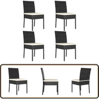 Garten-Essstühle 4 Stk. Poly Rattan Schwarz - Gartensessel - Gartenmöbel - Outdoor Möbel - Polyrattan Stuhl - Esstischset Garten-Essstühle 4 Stk. Poly Rattan Schwarz - Gartensessel - Gartenmöbel - Outdoor Möbel - Polyrattan Stuhl - Esstischset von VIDAXL