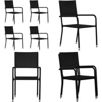 Garten-Essstühle 4 Stk. Stapelbar Schwarz Polyrattan - Gartenstühle - Outdoor Möbel - Balkonmöbel - Terrassentisch - Esstisch - Home & Living von VIDAXL