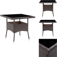 Garten-Esstisch Braun Poly Rattan - Gartenmöbel - Esstisch - Outdoor Möbel - Rattan Tisch - Balkontisch von VIDAXL