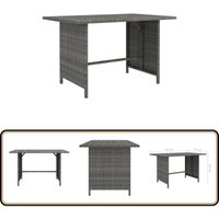 Garten-Esstisch Grau 110x70x65 cm Poly Rattan - Gartenstuhl - Outdoor Möbel - Esstisch - Balkonmöbel - Terrassenmöbel von VIDAXL