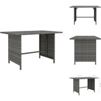 Garten-Esstisch Grau 110x70x65 cm Poly Rattan - Gartenstuhl - Outdoor Möbel - Esstisch - Balkonmöbel - Terrassenmöbel von VIDAXL