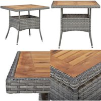 Garten-Esstisch Grau Poly Rattan und Massivholz Akazie - Gartentisch - Esstisch - Outdoortisch - Rattan Tisch - Holztisch - Home & Living Garten-Esstisch Grau Poly Rattan und Massivholz Akazie - Gartentisch - Esstisch - Outdoortisch - Rattan Tisch - Holztisch - Home & Living von VIDAXL