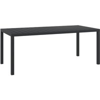 Garden Esstisch,Gartentisch wpc Aluminium 185 x 90 x 74 cm Schwarz vidaXL von BONNEVIE