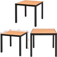 Vidaxl - Gartentisch Braun 80x80x74 cm Aluminium und wpc - Gartentisch - Aluminiumtisch - wpc Tisch - Terrassenmöbel - Gartenmöbelset - Home & Living von VIDAXL