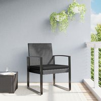 Garten-Esszimmerstühle 2 Stk. Dunkelgrau PP-Rattan - Vidaxl von VIDAXL
