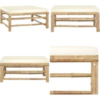 Garten-Fußhocker mit Kissen Cremeweiß Bambus - Gartenfußhocker - Fußablage - Outdoor Möbel - Lounge Sitzgelegenheit - Bambuo Sessel - Home & Living Garten-Fußhocker mit Kissen Cremeweiß Bambus - Gartenfußhocker - Fußablage - Outdoor Möbel - Lounge Sitzgelegenheit - Bambuo Sessel - Home & Living von VIDAXL