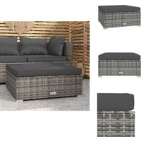 Garten-Fußhocker mit Kissen Grau 70x70x30 cm Poly Rattan - Gartenfusshocker - Outdoor-Sitzgelegenheit - Gartenottoman - Lounge Möbel - Gartenmöbeln Garten-Fußhocker mit Kissen Grau 70x70x30 cm Poly Rattan - Gartenfusshocker - Outdoor-Sitzgelegenheit - Gartenottoman - Lounge Möbel - Gartenmöbeln von VIDAXL