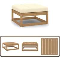 Garten-Fußhocker mit Kissen Honigbraun Kiefer Massivholz - Gartenfoßhocker - Kiefernholzhöcker - Outdoor Möbel - Lounge Set - Gartenlounge von VIDAXL