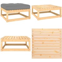 Vidaxl - Garten-Fußhocker mit Kissen Massivholz Kiefer - Gartenfusshocker - Kiefernholz - Outdoor Möbel - Lounge Set - Gartenstuhl - Home & Living von VIDAXL