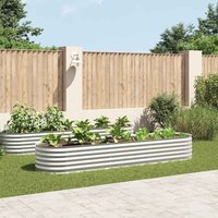 Garten-Hochbeet 320x80x44 cm Verzinkter Stahl Silbern - Vidaxl von VIDAXL