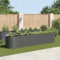 Garten-Hochbeet 400 x 80 x 81 cm Verzinkter Stahl Grau - Vidaxl von VIDAXL