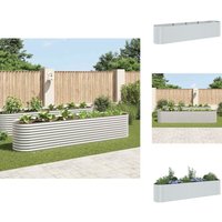 Garten-Hochbeet 400 x 80 x 81 cm Verzinkter Stahl Silbern - Gartenhochbeet - Verzinkter Stahl - Hochbeet Silber - Balkonbepflanzung - Terrasse von VIDAXL