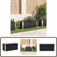 Garten-Hochbeet Anthrazit 100 x 40 x 45 cm Verzinkter Stahl - Gartengefäße - Hochbeet - Pflanzkasten - Stahltanks - Anthrazit Garten-Hochbeet Anthrazit 100 x 40 x 45 cm Verzinkter Stahl - Gartengefäße - Hochbeet - Pflanzkasten - Stahltanks - Anthrazit von VIDAXL