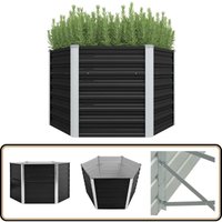 Garten-Hochbeet Anthrazit 129 x 129 x 77 cm Verzinkter Stahl - Gartenhochbeet - Metallhochbeet - Stahlteich - Anthrazit - Sechseckig Garten-Hochbeet Anthrazit 129 x 129 x 77 cm Verzinkter Stahl - Gartenhochbeet - Metallhochbeet - Stahlteich - Anthrazit - Sechseckig von VIDAXL