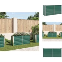 Garten-Hochbeet Verzinkter Stahl 160x40x77 cm Grün - Gartengefäß - Hochbeet - Stahlteich - Blumenerde - Balkonbepflanzung von VIDAXL