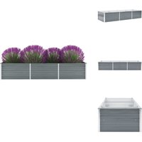 Garten-Hochbeet Verzinkter Stahl 240x80x45 cm Grau - Gartenhochbeet - Metallhochbeet - Stahlteich - Balkonbepflanzung - Terrasse Bepflanzung von VIDAXL