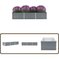 Garten-Hochbeet Verzinkter Stahl 240x80x45 cm Grau - Gartenhochbeet - Metallhochbeet - Stahlteich - Balkonbepflanzung - Terrasse Bepflanzung von VIDAXL