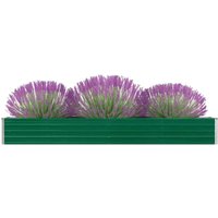 Garten-Hochbeet,Blumenkasten Verzinkter Stahl 320×40×45 cm Grün vidaXL von BONNEVIE