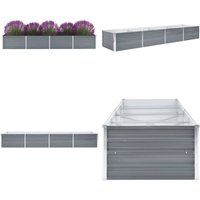Vidaxl - Garten-Hochbeet Verzinkter Stahl 320x80x45 cm Grau - Gartenhochbeet - Metallhochbeet - Stahlteich - Balkonbepflanzung - Terrasse Bepflanzung von VIDAXL