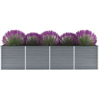 Garten-Hochbeet,Blumenkasten Verzinkter Stahl 320x80x77 cm Grau vidaXL von BONNEVIE