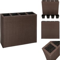 Vidaxl - Garten-Hochbeet mit 4 Töpfen Poly Rattan Braun - Gartenhochbeet - Rattanpflanze - Outdoor Dekoration - Blumenerde - Topfset Vidaxl - Garten-Hochbeet mit 4 Töpfen Poly Rattan Braun - Gartenhochbeet - Rattanpflanze - Outdoor Dekoration - Blumenerde - Topfset von VIDAXL