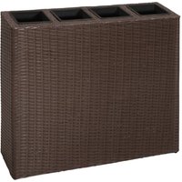 Garten-Hochbeet mit 4 Töpfen Poly Rattan Braun - Vidaxl von VIDAXL