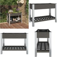 Vidaxl - Garten-Hochbeet mit Ablage Grau 100x50x75 cm wpc - Gartenhochbeet - Balkonpflanzen - Terrasse - Blumenerde - Kräutergarten - Home & Living von VIDAXL