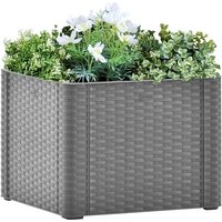 Garten-Hochbeet,Blumenkasten mit Selbstbewässerungssystem Grau 43x43x33 cm vidaXL von BONNEVIE